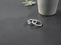 Dúo de Anillos Plata Estilo Corona Real Azul