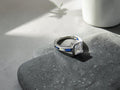 Anillo de Plata Azul Zafiro y circonitas